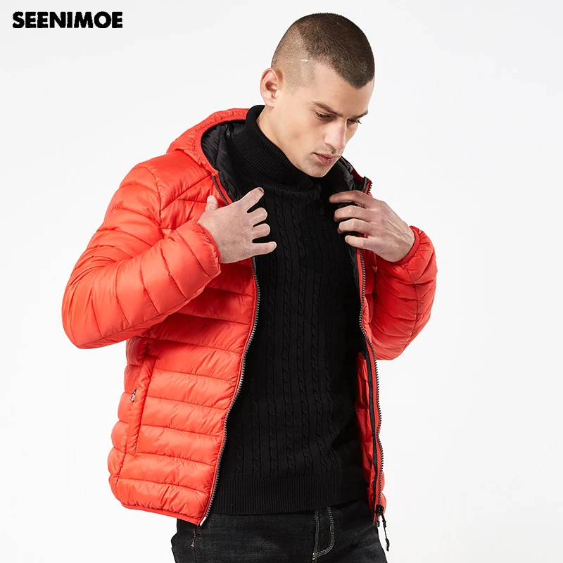 Пуховик Seenimoe на белом утином пуху новинка 2019 сверхлегкое мужское зимнее пальто