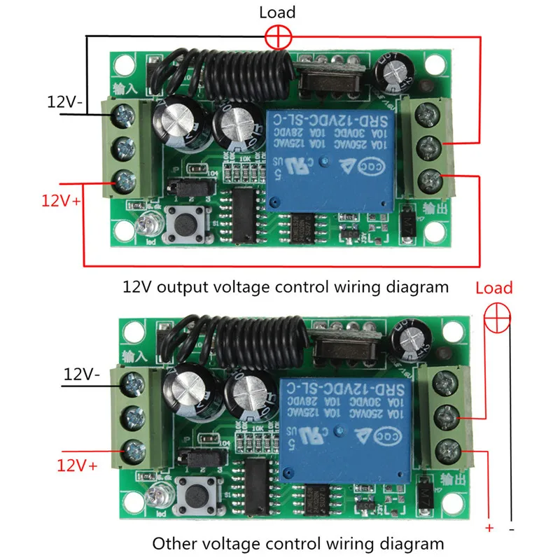 DC 12 V 10A 1CH Беспроводной RF пульт дистанционного управления переключатель передатчик приемник реле 2 кнопки водонепроницаемый пульт дистанционного управления 433 МГц