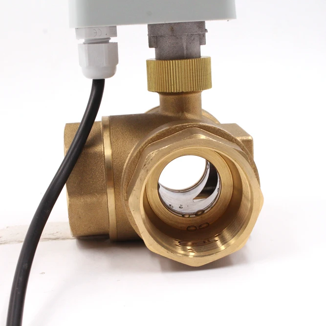 Латунный Трехходовой T L шаровой Электрический привод моторизованный клапан для