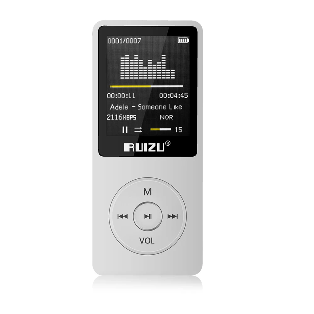 RUIZU X02 MP3 плеер 8 Гб СПОРТ без потерь mp3 музыкальный плеер FM радио просмотр фото сенсорный тон mp3/wma/ape Поддержка SD карты