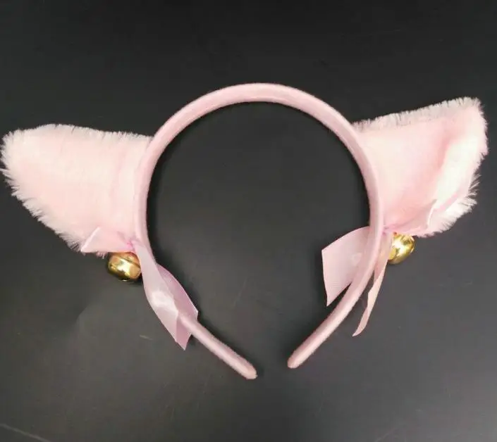 Повязка на голову с кошачьими и лисьими пушистыми дьявольскими ушками