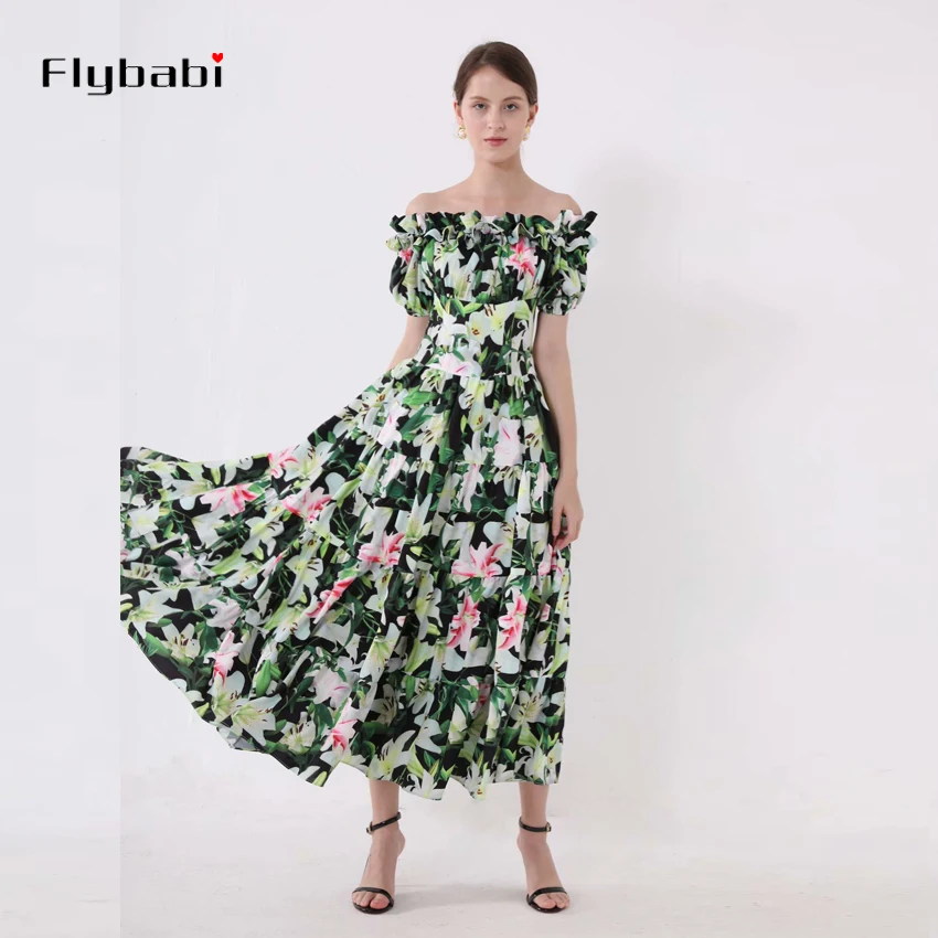 Платье-трапеция с коротким рукавом и вырезом лодочкой большого размера | Женская