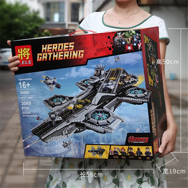 Мстители 3069 шт. техника фигурки блоки 76042 07043 супер герои серия щит Helicarrier