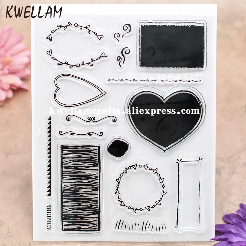 Сердце записки DIY карт фото штамп ясно прозрачный 14x18 см KW8010203|clear stamps|rubber stamptransparent