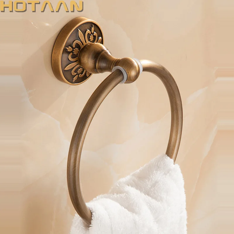 

Bathroom Towel holder, Solid Aluminium Wall-Mounted Round Antique Brass Towel Ring ,Towel Rack Classic Bathroom Accessories