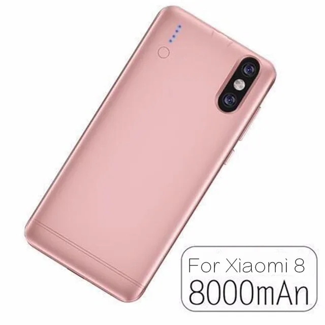 6000 мАч запасной внешний аккумулятор коробка для Xiaomi Mi 6 Чехол для аккумулятора 8000 мАч чехол для аккумулятора зарядная коробка для Xiaomi Mi 8 чехол - Цвет: 8000mAh for Mi 8