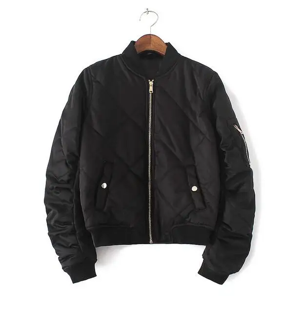 Новая мода 2018 Осень Зима куртка бомбер женский стеганый жакет в стиле кэжуал