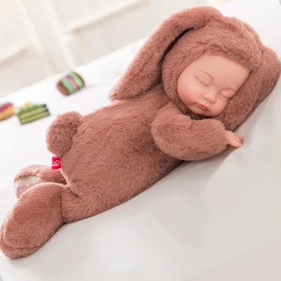 Wine red rabbit Kawaii спящие детские куклы, мягкие ПВХ детские плюшевые игрушки для девочек, рождественский подарок, высокое качество, кукла bebe, Реборн, детские игрушки - Цвет: Wine red rabbit