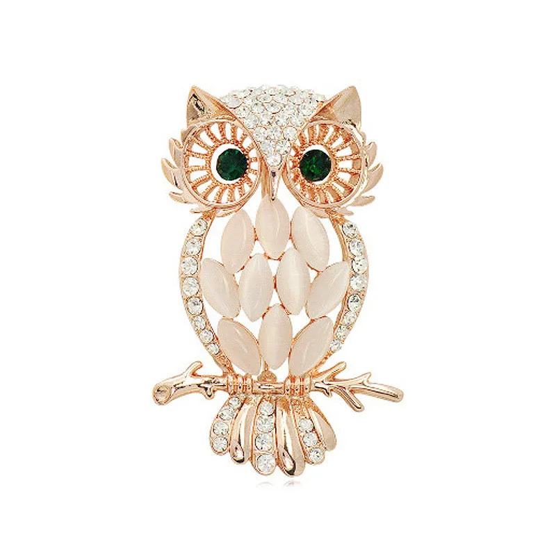 

Rhinestone Owl Brooches for Women Crystal Cute Animal Brooch Pin Fashion Jewelry Gold Color Gift For Kids Exquisite Broches