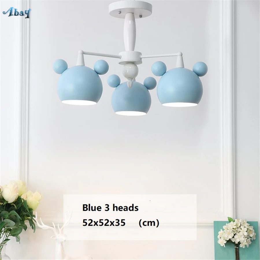 Скандинавский милый подвесной светильник в форме головы Микки для детской