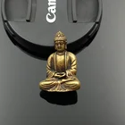 Мини Портативная винтажная латунная статуя Будды карманная сидячая статуя Будды скульптура для дома офиса стол декоративное украшение фэн-шуй