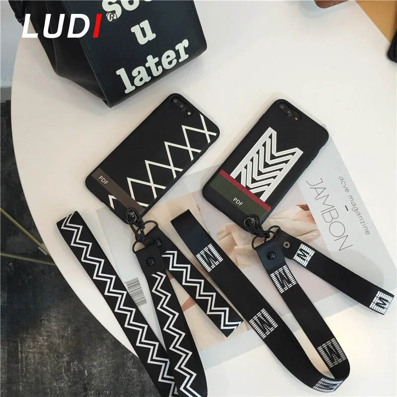 Чехол LUDI в Корейском стиле с 3D геометрическими линиями для iPhone X 8 7 7plus мягкий