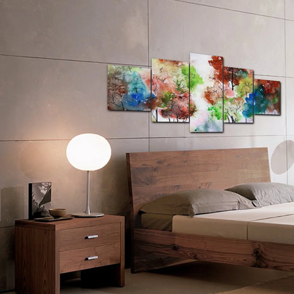 Spring Scenery Abstract Modern Poster Watercolor Canvas Oil Painting For Living Room Cuadros Home Decoration Wall Art No Frame | Дом и сад