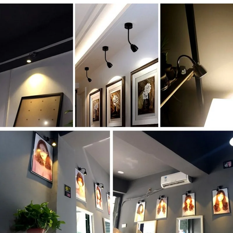 

AC85-265V New Modern 3W Silver Black Flexible Hose LED Wall Lamp Flexible Arm Light Lamp Stair Kids room Bedside Wall Lighting