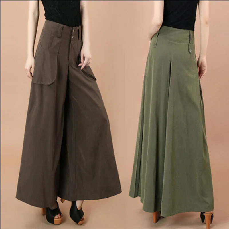 

Hot Sale ! Women's Plus Size Trousers Slim and Long Culottes Fashion Wide Leg Pants