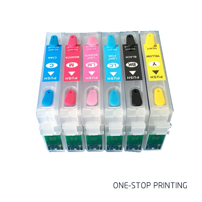 Многоразовый картридж T0811-T0816 6 шт./компл. для Epson Stylus Photo T50/R290/R390/RX590 RX610/RX690/1410/TX650/700