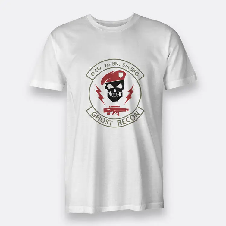 Ghost Recon Military Skull Size S-3XL Tees White Men's Cotton T-shirt Short Sleeve Casual Printed Tee S-3Xl New Arrival Men | Мужская