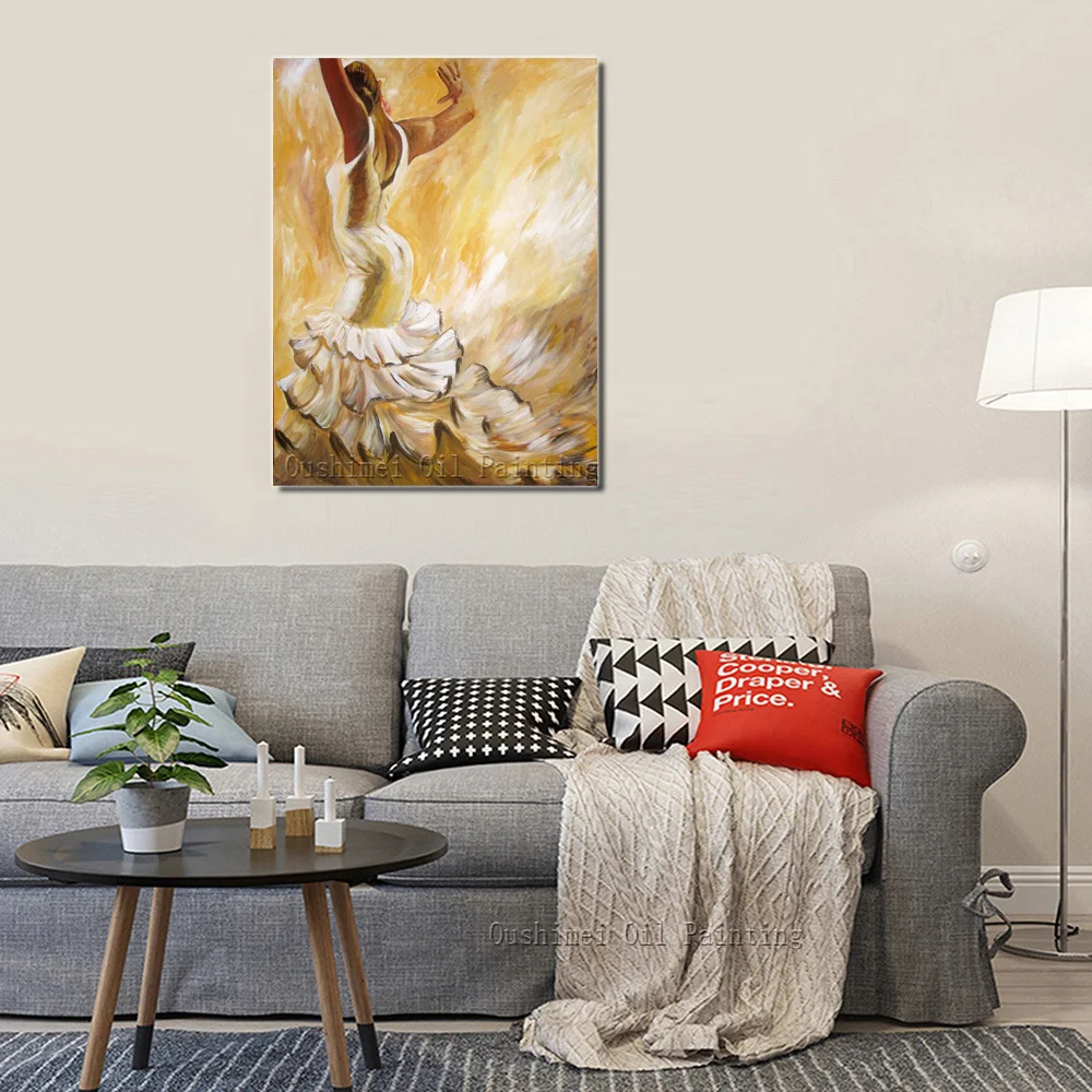 Профессиональная ручная роспись испанские танцоры Современная Нижняя картина с