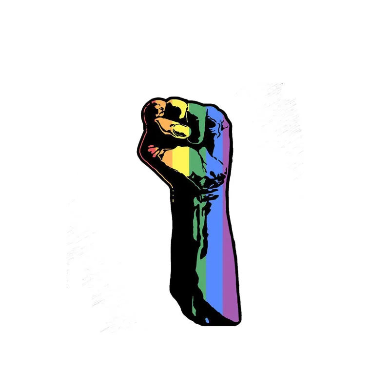 

YJZT 15.2CM*7.1CM Fist Gay Reflective Car Sticker Funny Decorate Decal 12-0975