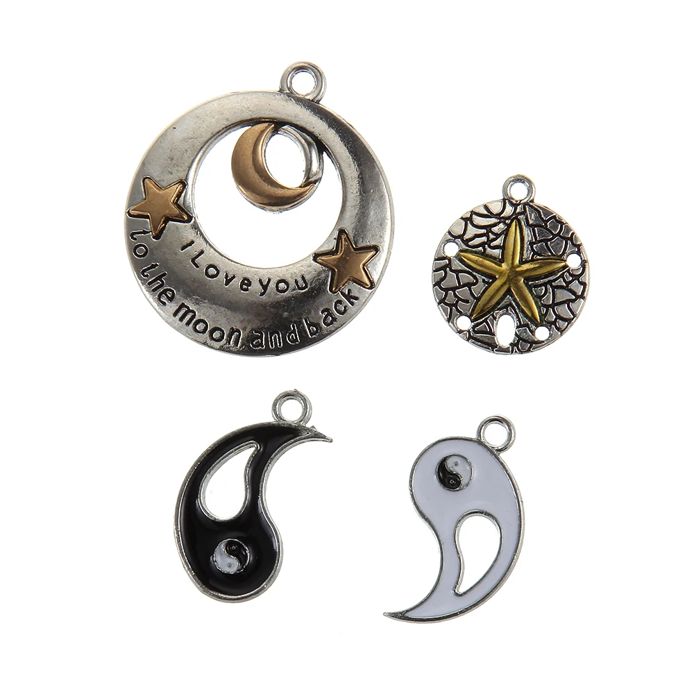 2018new charms сплетни Инь Ян Солнце Луна звезды цинка Подвеска из сплава для