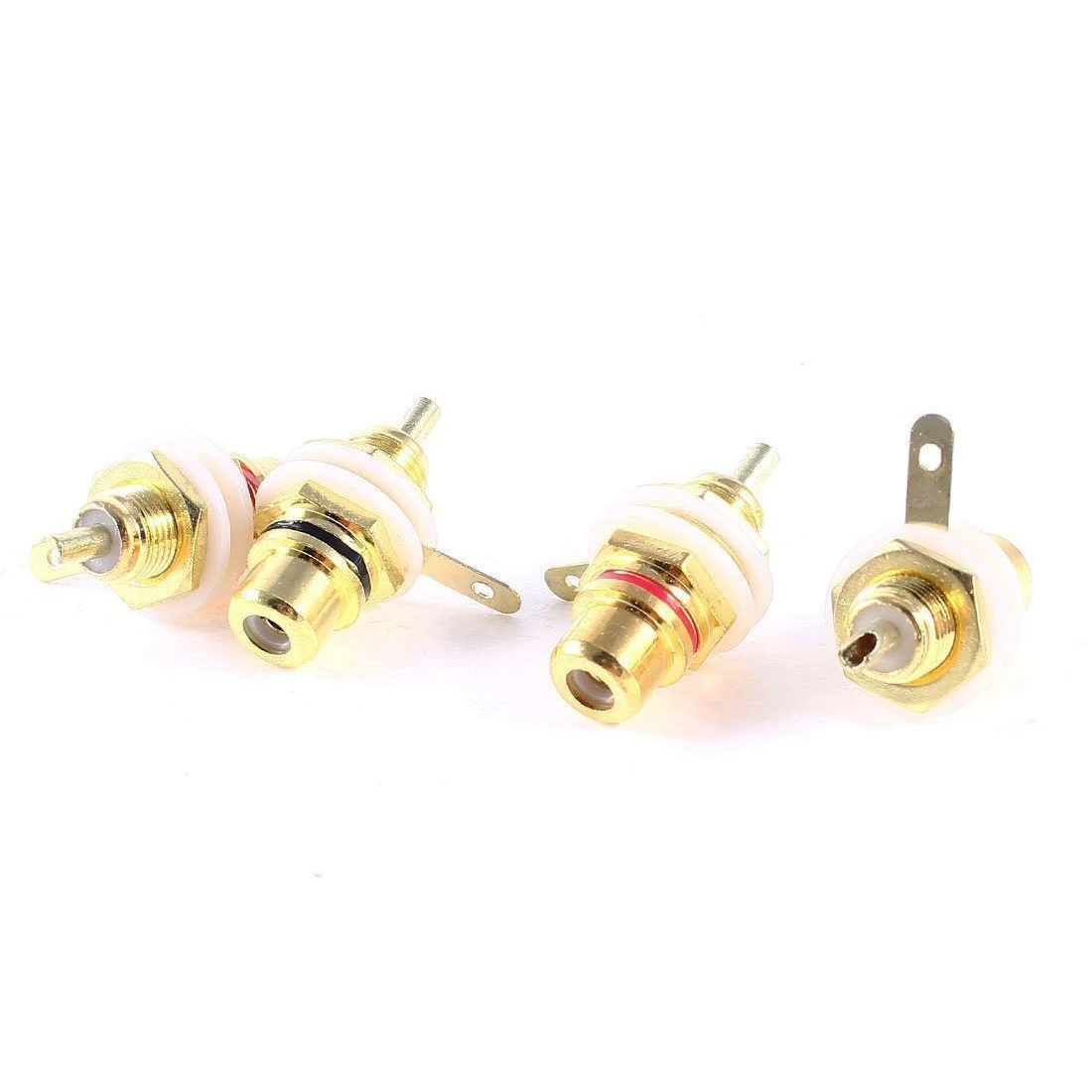 4 шт. RCA Phono Шасси Панель Крепление женский разъем золотой тон|connectors gold|gold connectortone |