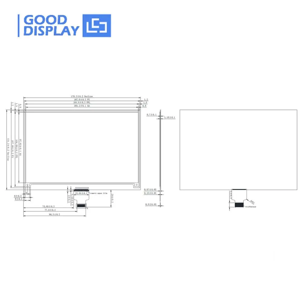 7,5 дюймовый цветной e-ink дисплей с разрешением 800x480 e-paper экран GDEW075Z08