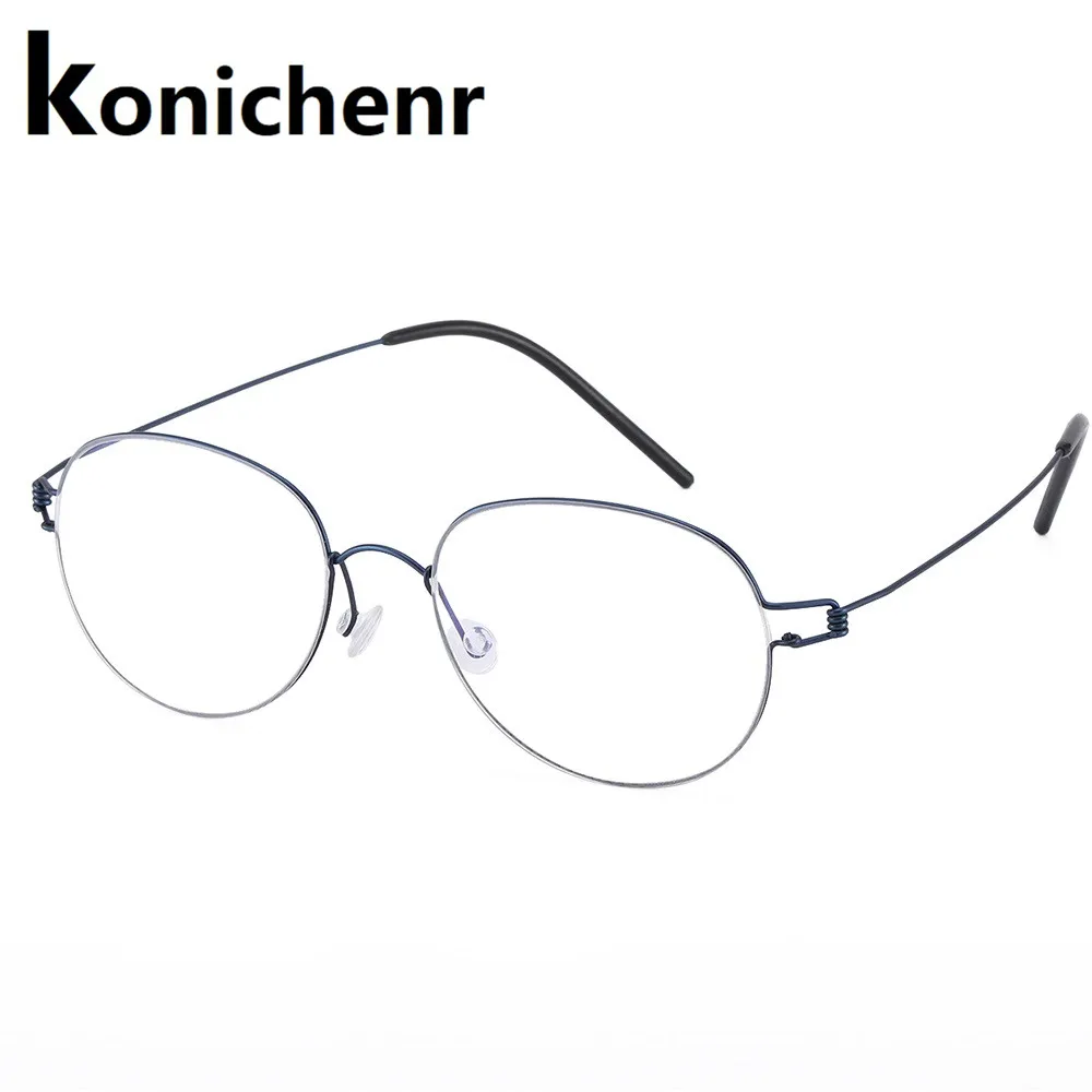 Konichenr Titanium Glasses Frame Men Optical Prescription Eyeglasses Women Ultralight Round Myopia Spectacle Frames Korean | Аксессуары