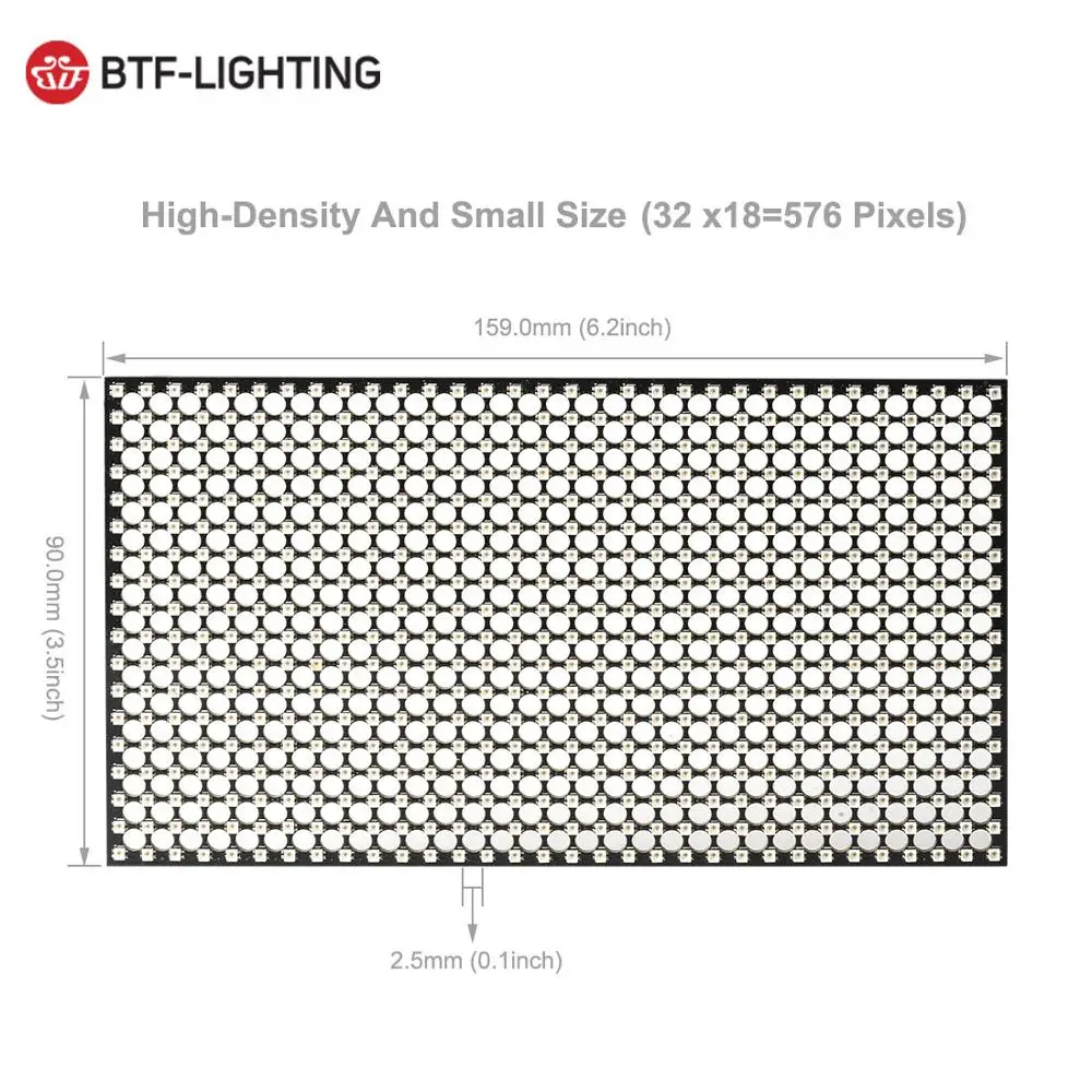 WS2812B Mini 2020 RGB матричная панель 18x32 576 пикселей цифровой экран высокой плотности