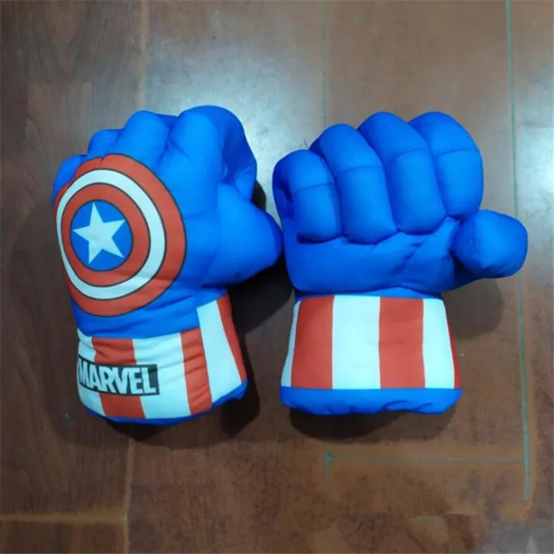 Captain America Горячая супергерой фильм кулак Халка опора косплей костюмы Бесконечность рукавицы паук перчатки Плюшевые игрушки Хэллоуин подарок - Цвет: Captain America