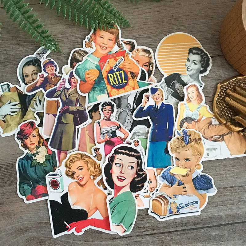 Винтажные кухонные наклейки для скрапбукинга 18 шт. DIY красивый Дамский альбом