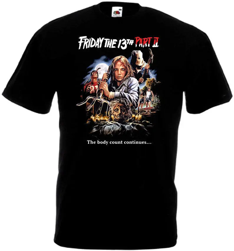 

Friday The 13th v40 T shirt black movie poster all sizes S-3XL Funny Short Sleeve Cotton T-Shirt Basic Tops