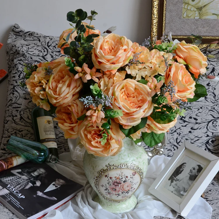 Декоративный букет из 15 цветов украшение для дома|decorate gift bag|decorative traysdecorative bows |