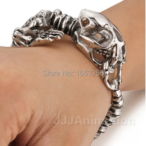 8 66 ''винтажный Панк мужской браслет из нержавеющей стали готический череп