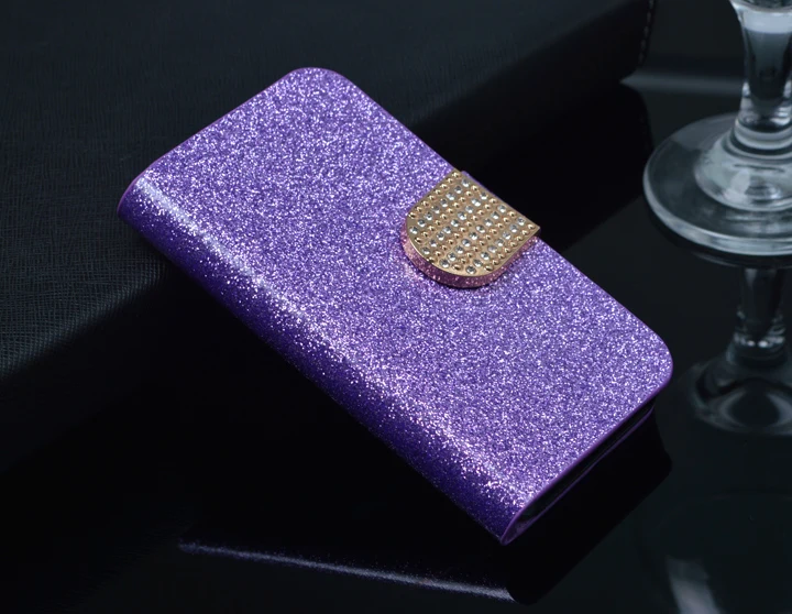 Fashion Newest Shimmering Powder PU Leather Phone Case Cover For Huawei Ascend G630 G 630 Flip with Card Slot |
