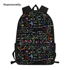 Черный школьный рюкзак Nopersonality с принтом математической формулы для подростков, мальчиков и девочек, классный школьный рюкзак для начальной школы, детский рюкзак для книг