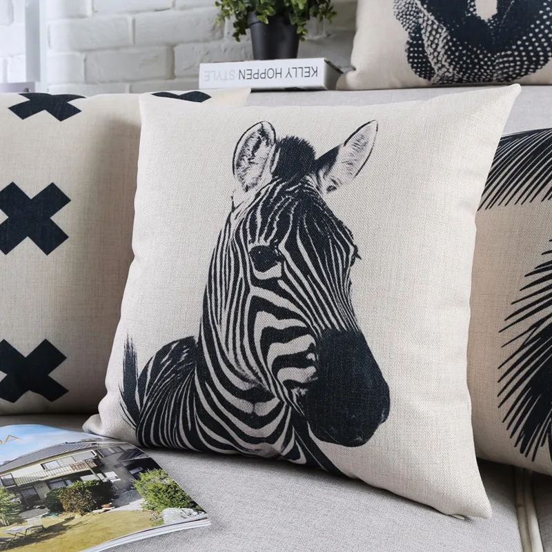 Черно белый декоративный чехол для дивана с геометрическим принтом|cushion covers