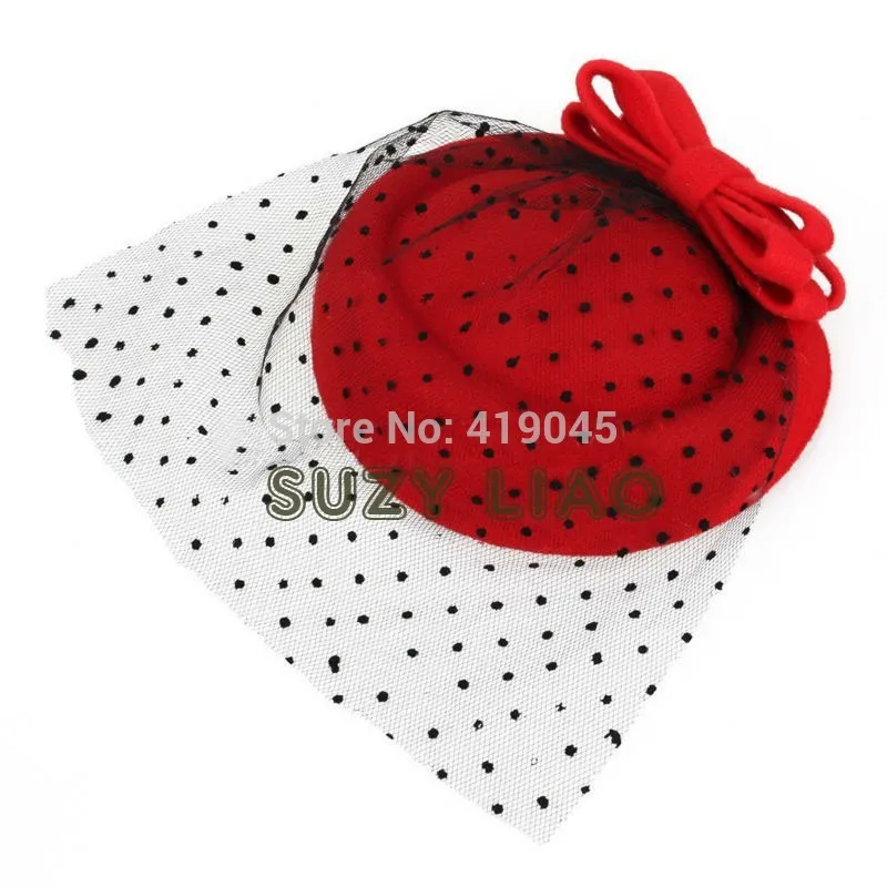 Новая женская Вуалетка для девочек войлочная шерстяная шляпа заколка волос