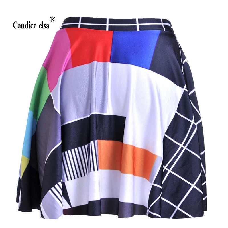 CANDICE ELSA женские юбки с цифровым принтом оптовая продажа цветная клетчатая