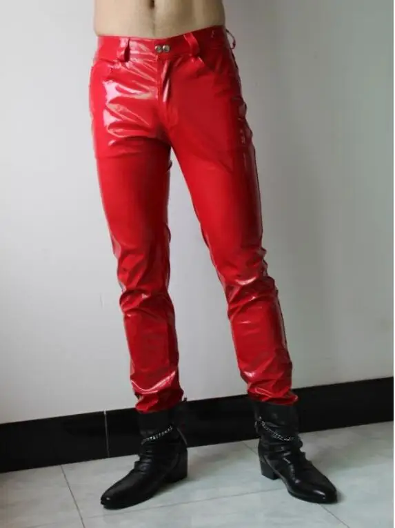 Мужские классические легкие брюки из ПУ кожи 29 39|fashion pants|leather pants fashionpants fashion |