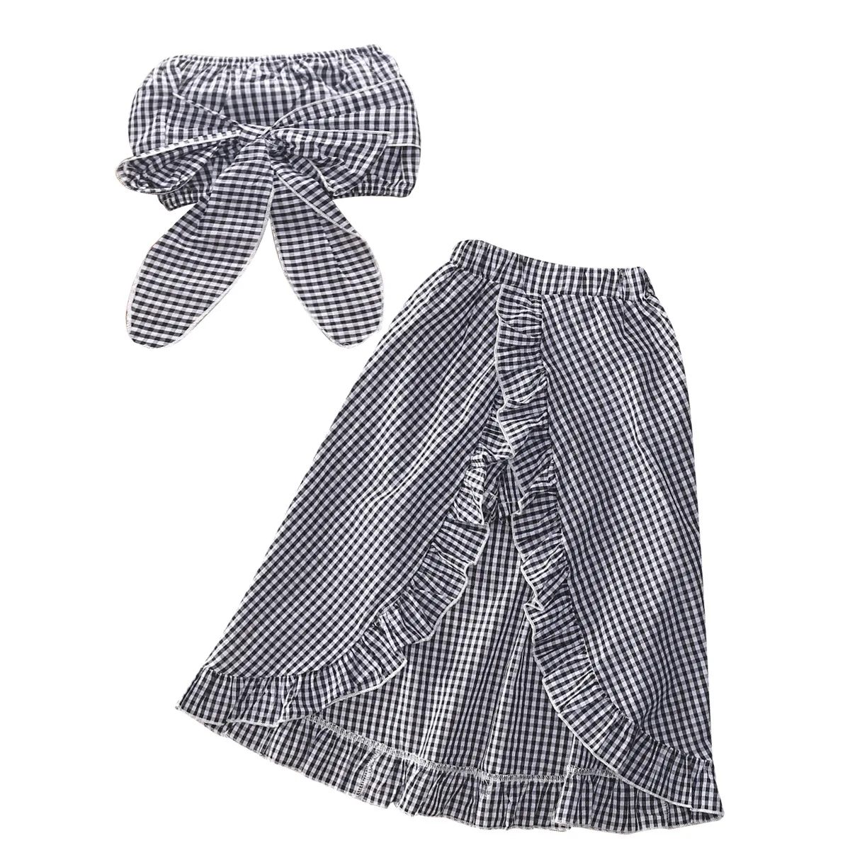 Костюмы для девочек коллекция 2019 года Летний стиль красивая детская одежда с