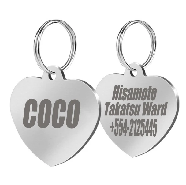 Stainless Steel Dog Tag Customized Cat ID Tags Engraved Personalized In Pet Collars For And Free Engraving | Дом и сад