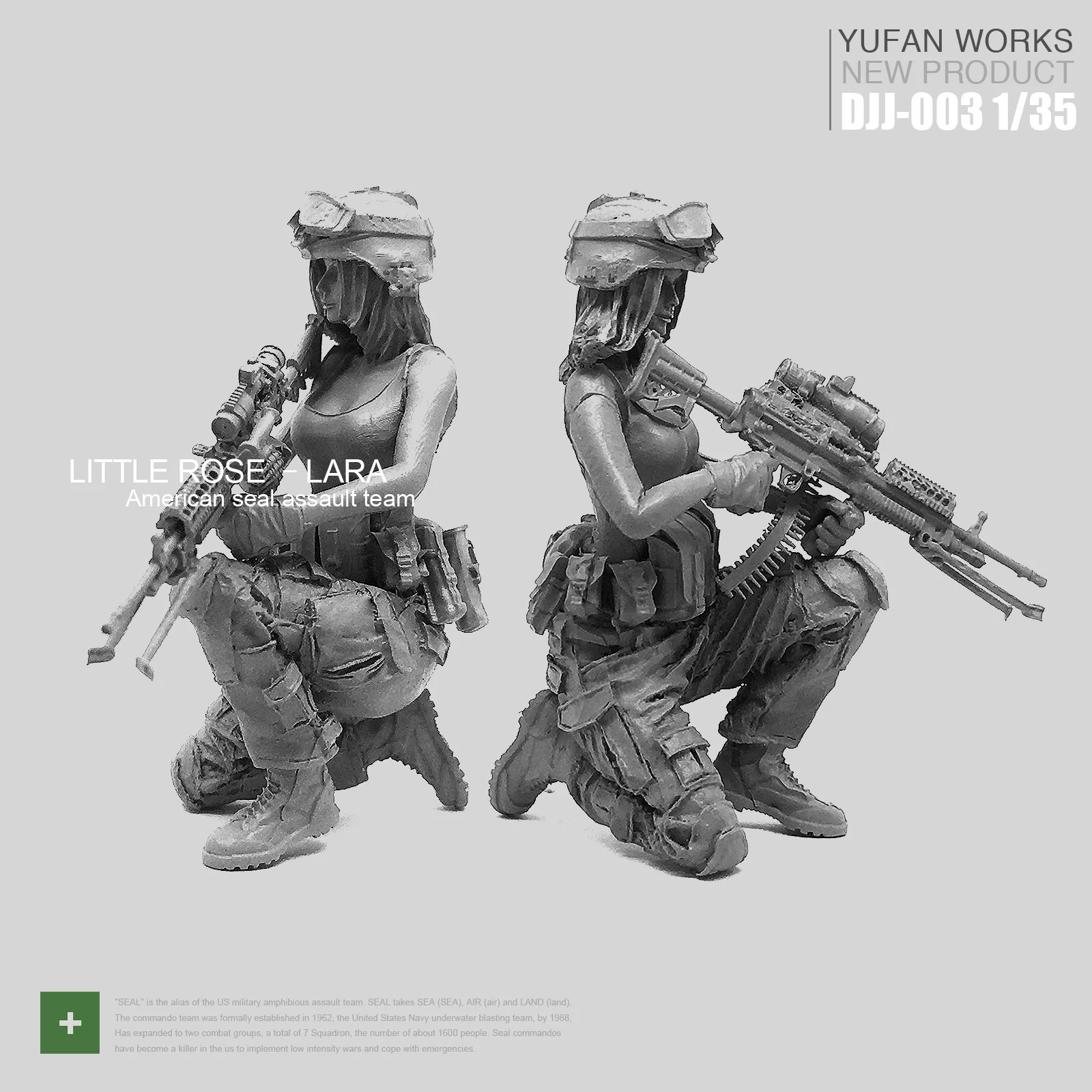 Yufan модель 1/35 женский Смола Солдат Рисунок уплотнители коммандос команда Роза Лаура серии Djj-03