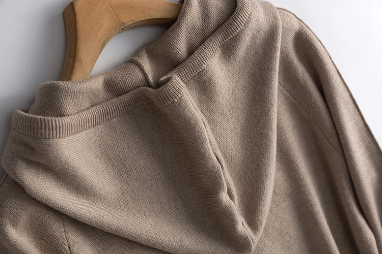 Шерстяная Смесь Женская мода с капюшоном спортивный костюм drawstring пальто лодыжки
