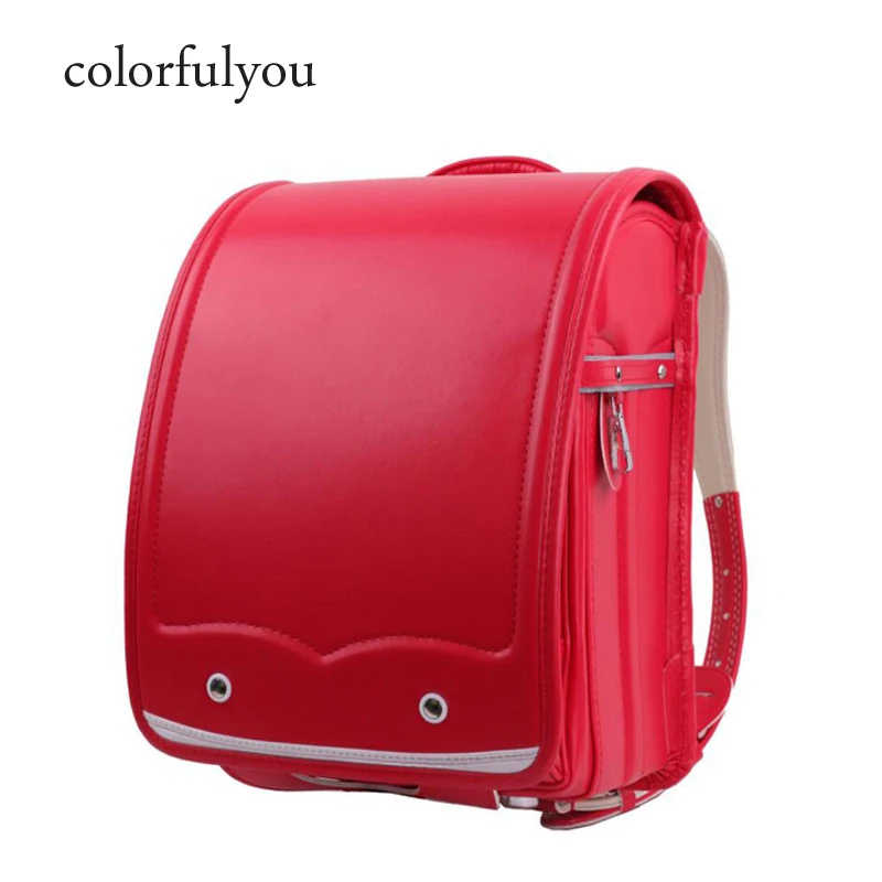 

Ортопедические японские школьные ранцы Colorfulyou 2021, водонепроницаемые ПУ рюкзаки с застежкой Randoseru, однотонный рюкзак, новые детские школьные...