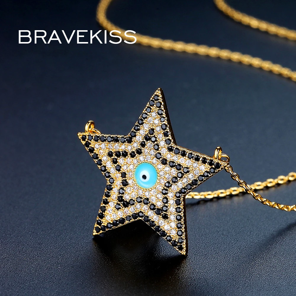 BRAVEKISS пентаграмма ожерелье s &amp Подвески Женская Черная цепочка звезда Подвеска