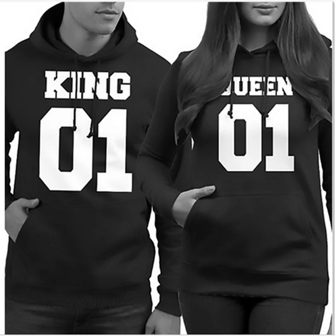 

women sweatshirt king queen hoodie harajuku gothic clothes womens clothing casual korean hoodies plus size fashion new mama