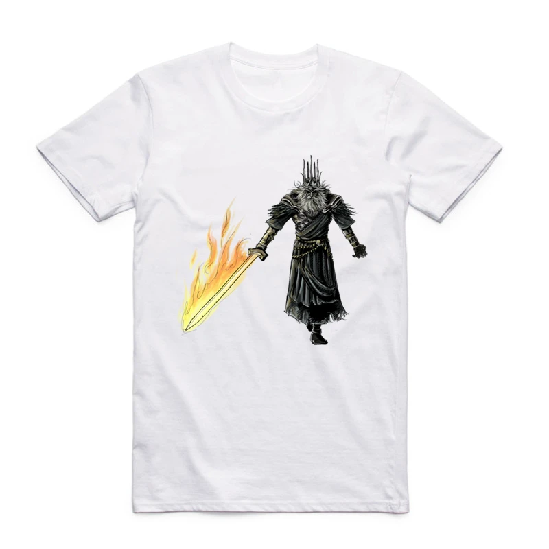 Мужская футболка Dark Souls с коротким рукавом и круглым вырезом изображением рыцаря