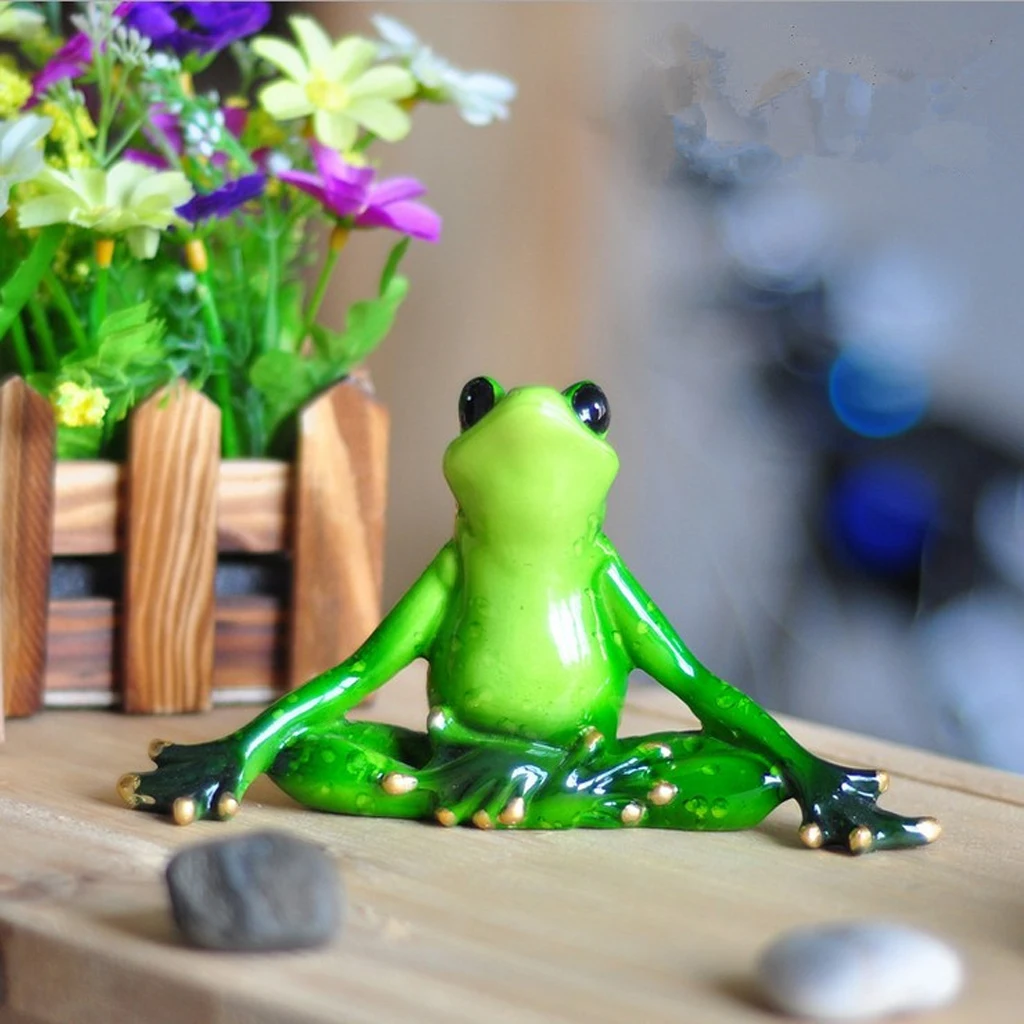 Креативная 3D фигурка лягушки для йоги украшение статуя домашнего сада