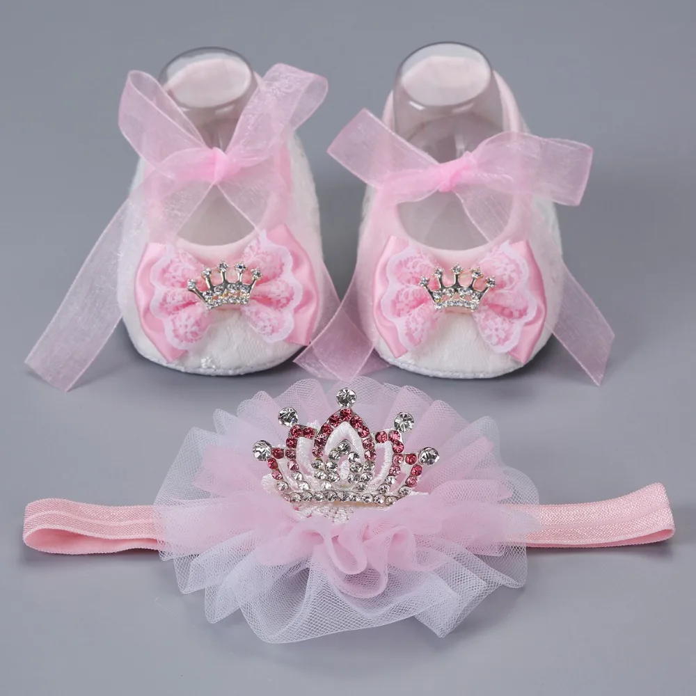 Обувь для новорожденных девочек с мягкой подошвой обувь малышей короной
