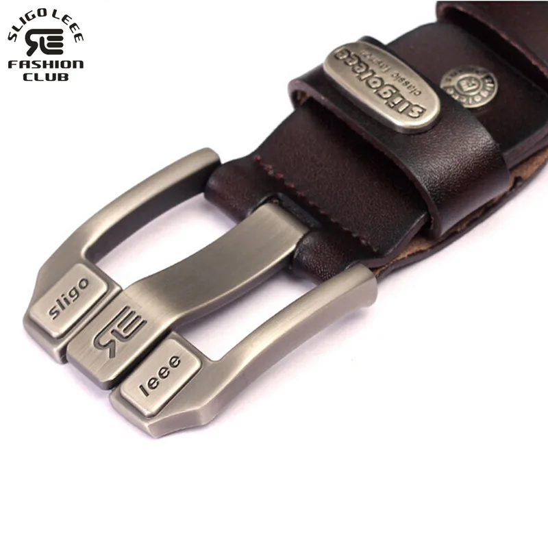 Мужской брендовый ремень SLiGOLEEE винтажный Повседневный из натуральной кожи с